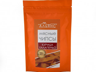 Сухарики с беконом: Мясо (АЛЬЯНС) вяленое курица с халапеньо (50 гр)