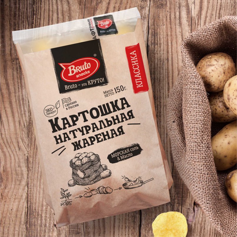 Картофель «Бруто» с солью 130 гр. в Одинцово
